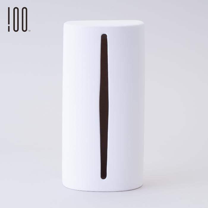 100percent ペーパータオルホルダー 縦型 漆喰仕上げ 瀬戸焼 日本製 セラミック製