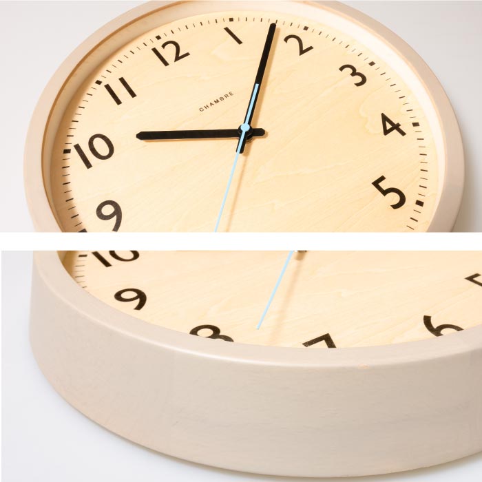 CHAMBRE 木製電波掛け時計 DROP CLOCK 日本製 無垢材使用 静音 北欧風 壁掛け 丸型