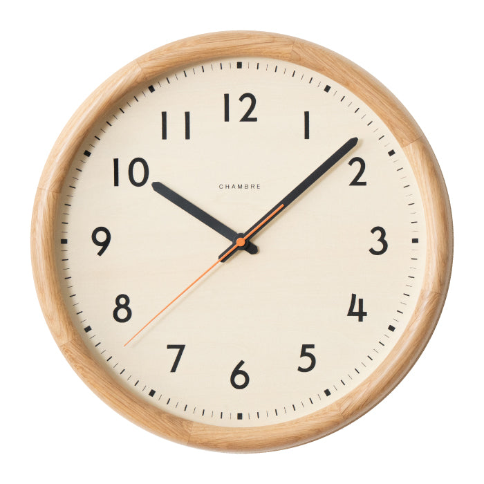 掛け時計 壁掛け時計 CHAMBRE シャンブル LIGNO CLOCK 木製 日本製 無垢材 天然木 静音 音がしない 連続秒針 スイープ おしゃれ 北欧 ナチュラル 和モダン 直径30cm ウォールクロック インテリア リビング 寝室 玄関 新築祝い 結婚祝い 引越し祝い 記念品 プレゼント ギフト