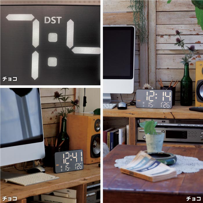【楽天1位】SLOWERの置掛兼用デジタル時計。大画面LEDで見やすく、温度計・アラーム・USB対応で寝室や新生活に最適!