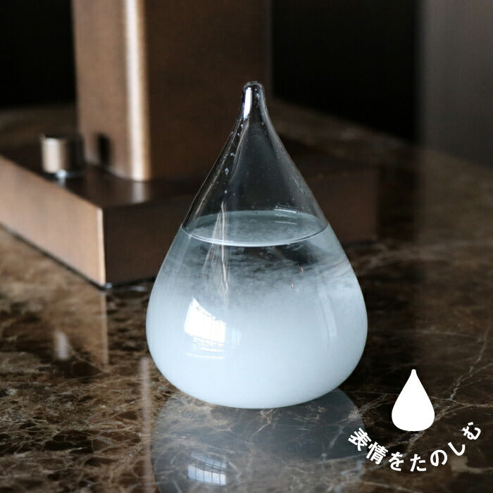 しずく型が美しいミニサイズのTempo Drop。結晶の変化で天候を予測するアンティーク調インテリア。贈り物にも最適!