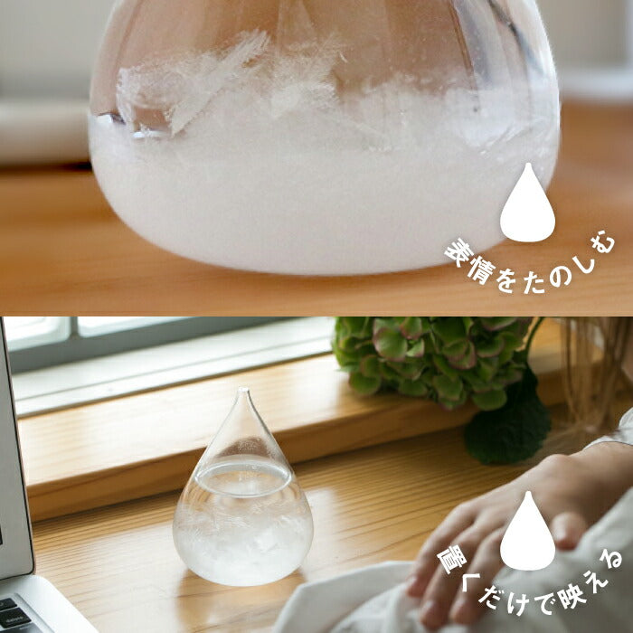 しずく型が美しいミニサイズのTempo Drop。結晶の変化で天候を予測するアンティーク調インテリア。贈り物にも最適!