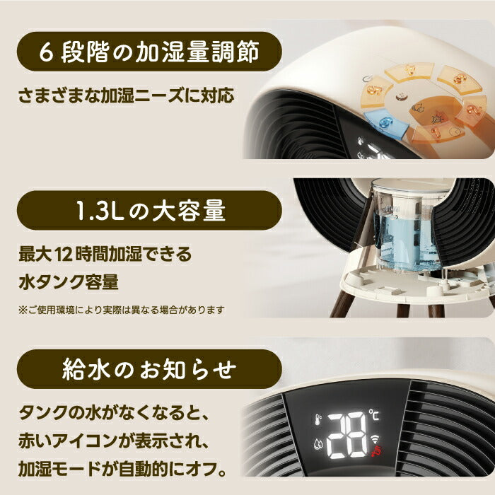 「加湿機能付1200W電気ヒーター|速暖・静音・省エネ・空間演出も叶う1台2役」
