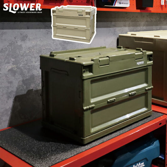 SLOWER 折りたたみ収納ボックス 20L コンパクト スタッキング アウトドア用