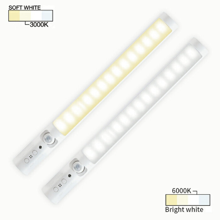 【2個セット】 人感センサーライト LEDスティックライト USB充電式 自動点灯 貼り付け型