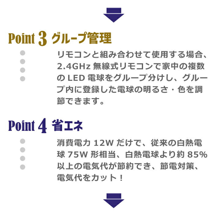 【1個】 調光調色可能 LED電球 E26口金リモコン別売 12W 75W形相当
