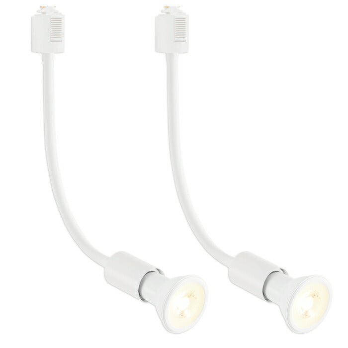 【2個セット】スポットライト ダクトレール用 電球付き LED電球 電球色 E26 6W 40W形相当 ビーム電球 フレキシブルアーム