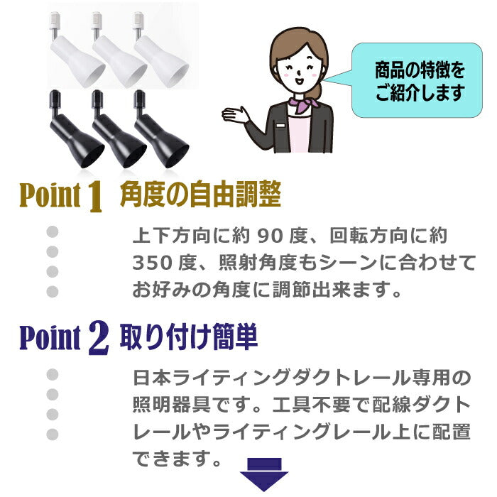 【3個セット】スポットライト ダクトレール E26口金 LED電球付 12W 75W形相当 調光調色 リモコン付