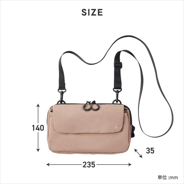 ミレスト トロット ショルダーバッグ 撥水・軽量 2WAY 小型収納 男女兼用 ギフト対応