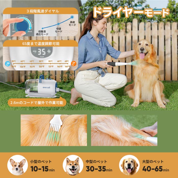 【楽天1位】8in1多機能ペットケアセット|バリカン・ドライヤー・掃除機搭載 犬猫用グルーミング