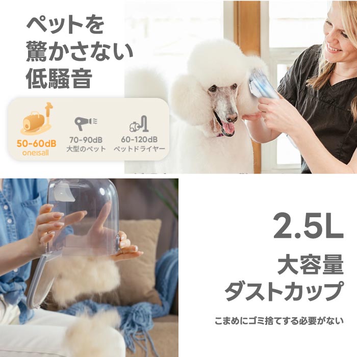 【楽天1位】8in1多機能ペットケアセット|バリカン・ドライヤー・掃除機搭載 犬猫用グルーミング