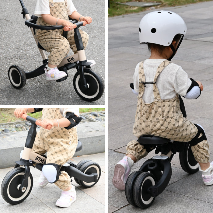 三輪車 5in1 押し棒付き かじとり キックバイク 自転車 安全ガード EVAタイヤ サドル調節 軽量 足けりバイク 1歳 5歳 誕生日 ギフト 入園祝い