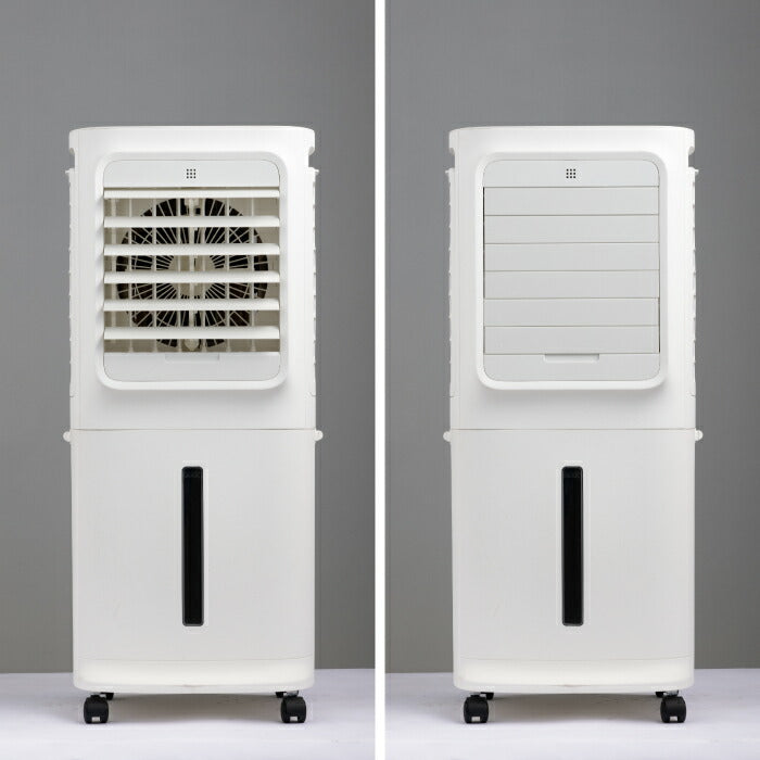 QUADS 冷風扇 上部給水式・大容量10L 気化式送風機 リモコン付 静音・省エネ スリム設計 キャスター付 夏物家電