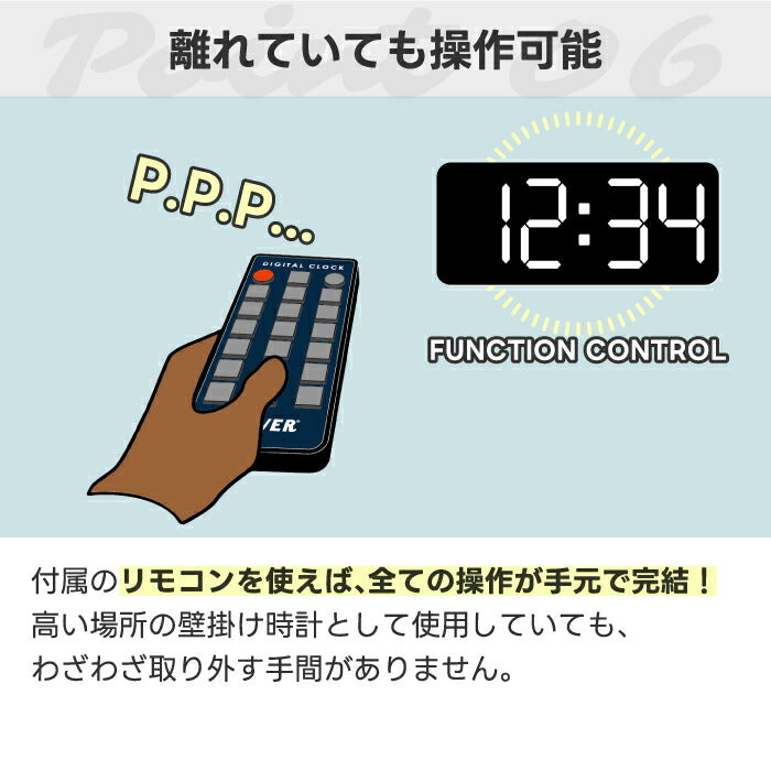 【楽天1位】SLOWERリコは置掛兼用のデジタル時計。大画面LEDで見やすく、温度計・アラーム・リモコン付きで新生活に最適!
