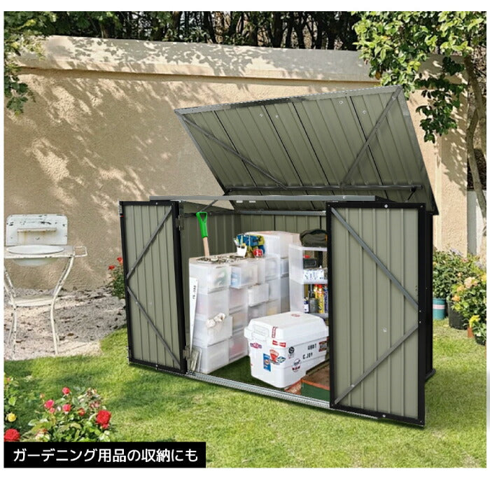屋外用ゴミ保管庫 スチール製収納庫 防水ストッカー 底板なし