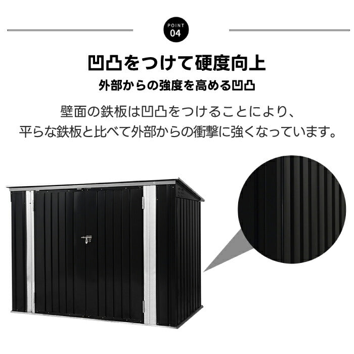 屋外用ゴミ保管庫 スチール製収納庫 防水ストッカー 底板なし