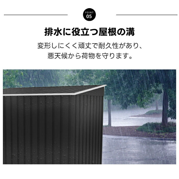 屋外用ゴミ保管庫 スチール製収納庫 防水ストッカー 底板なし