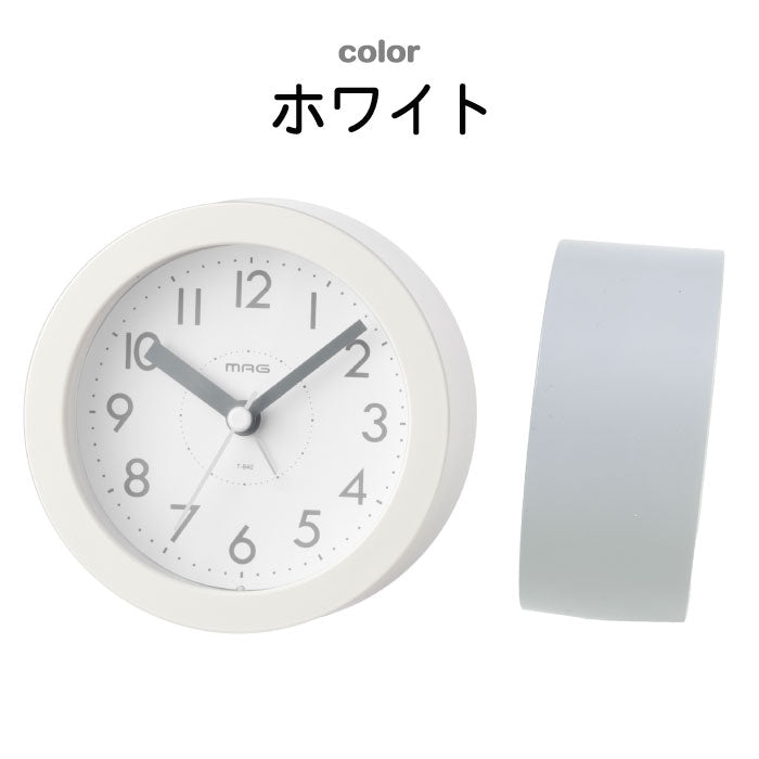 MAG ルント アナログ目覚まし時計 小型静音 光るスヌーズ機能付