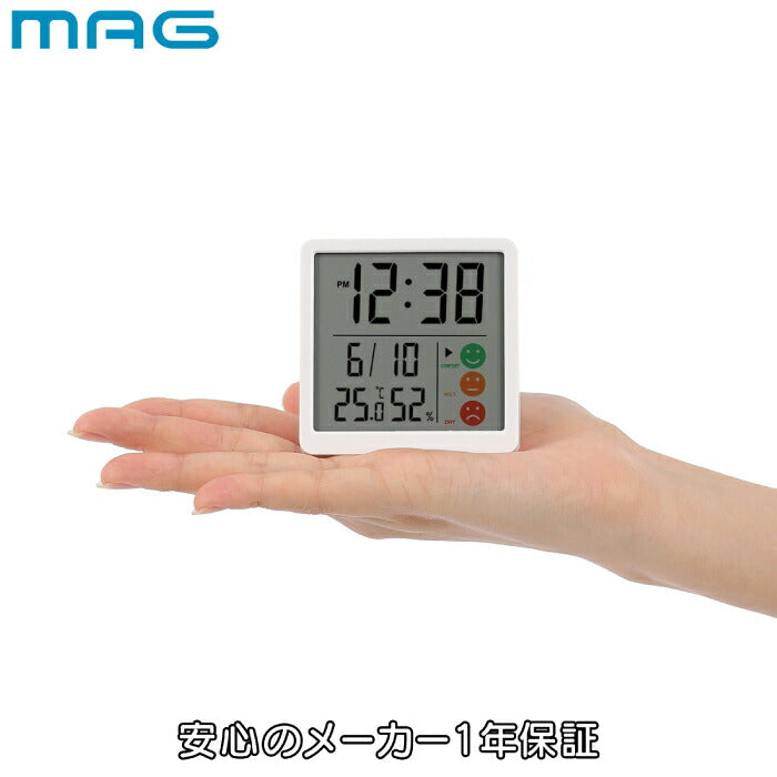 MAG ニコピタ デジタル温湿度計 置時計 小型スリム おしゃれ風邪対策に最適