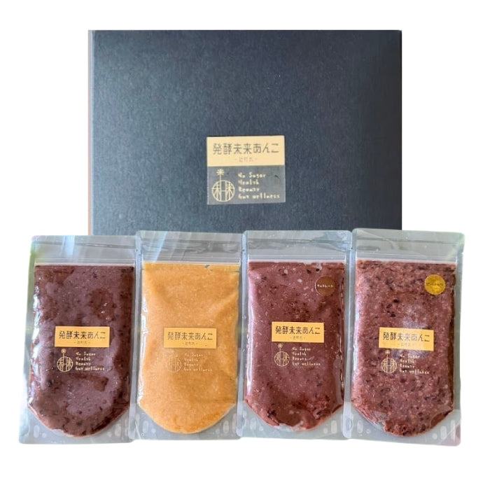 発酵あんこ 4種セット 砂糖不使用 人工甘味料不使用 無添加 140g×4個 食べ比べ 米麹 国産発酵16雑穀使用 プレーン ひよこ豆 ピーナッツ チョコレート 腸活 発酵食品 あずき ヘルシー 自然な甘み おやつ デザート トッピング ギフト プレゼント 手土産 BOX入り お中元