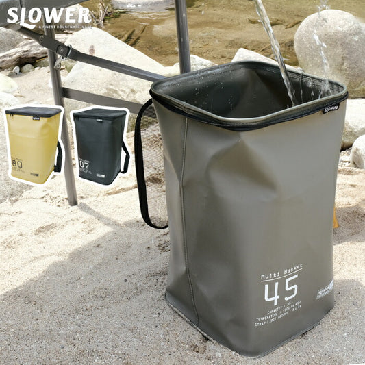 SLOWER 防水バッグ 35L ハングストック 大容量 洗濯カゴ アウトドア収納