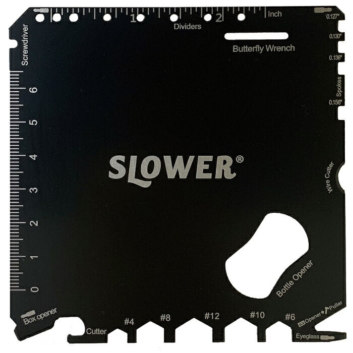 SLOWER マルチツール付きコースター2枚 自転車工具・栓抜き・定規付き 軽量設計