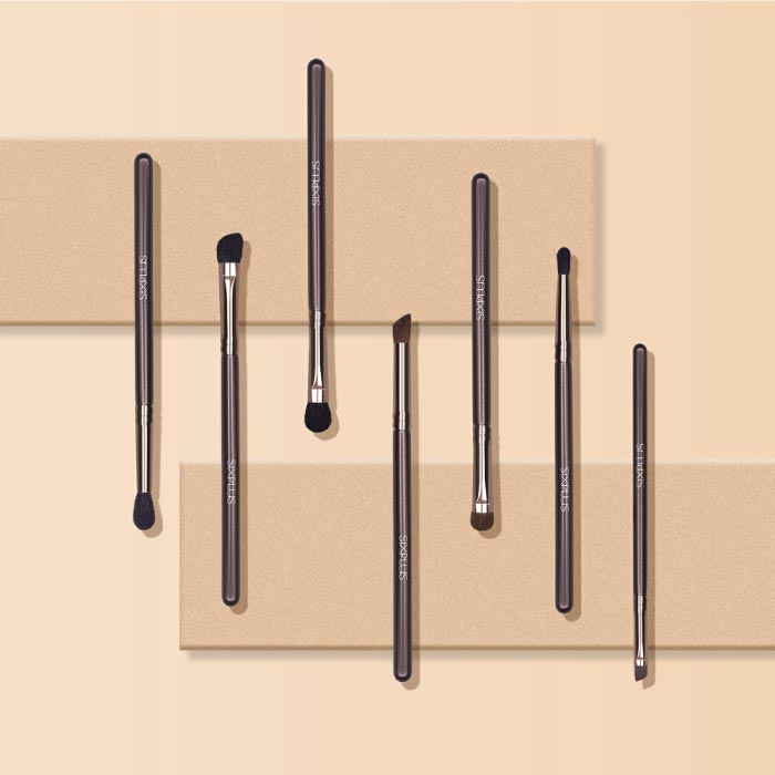 SIXPLUS アイメイクブラシ7本セット｜ポーチ付き・選べる特典付・ギフトに人気