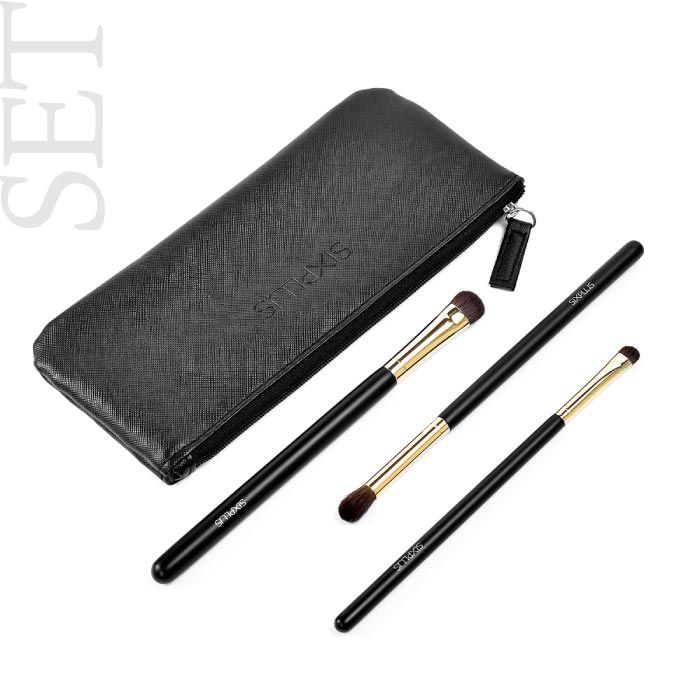 SIXPLUS HALO アイメイクブラシ3本セット｜ポーチ付き・ギフトに人気