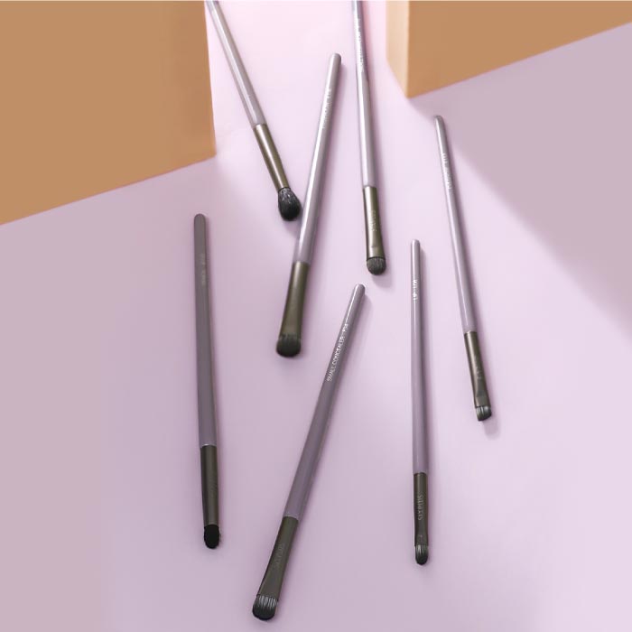 SIXPLUS ウィステリア メイクブラシ7本セット｜紫ポーチ付き・ギフトに人気