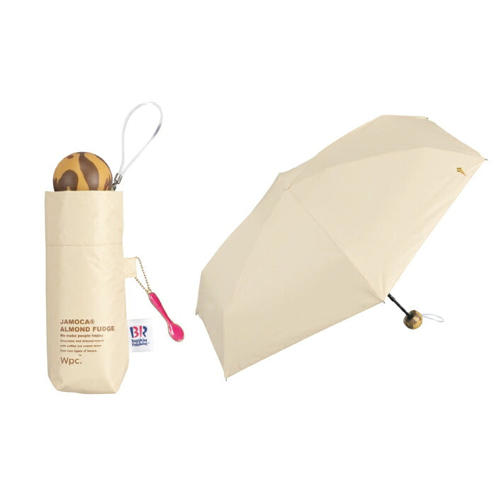 Wpc. サーティワン アイスクリーム コラボ 折りたたみ傘 かわいい 晴雨兼用 日傘 遮光100% UVカット UPF50+ 遮熱 接触冷感 ひんやり 撥水 軽量 コンパクト ポーチ付き レディース 刺繍 スプーンチャーム付き 雨傘 紫外線対策 熱中症対策 暑さ対策 旅行 通勤 通学 ギフト