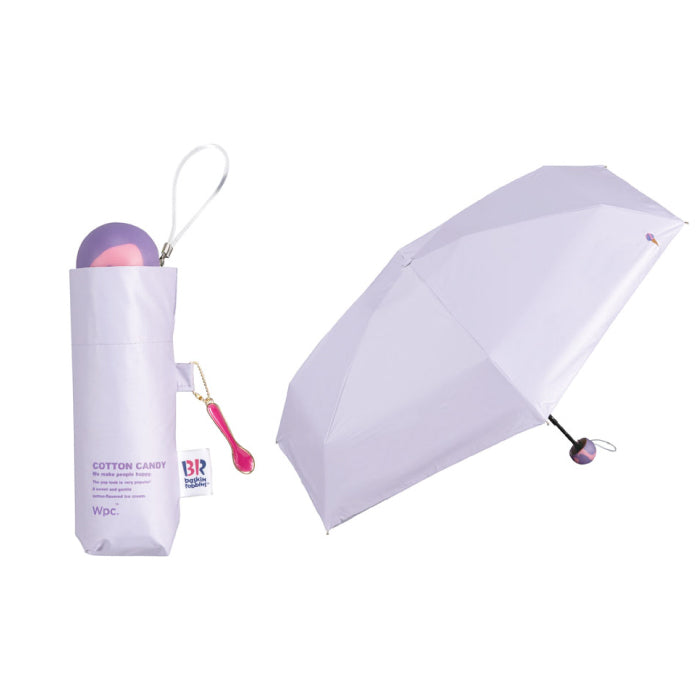 Wpc. サーティワン アイスクリーム コラボ 折りたたみ傘 かわいい 晴雨兼用 日傘 遮光100% UVカット UPF50+ 遮熱 接触冷感 ひんやり 撥水 軽量 コンパクト ポーチ付き レディース 刺繍 スプーンチャーム付き 雨傘 紫外線対策 熱中症対策 暑さ対策 旅行 通勤 通学 ギフト