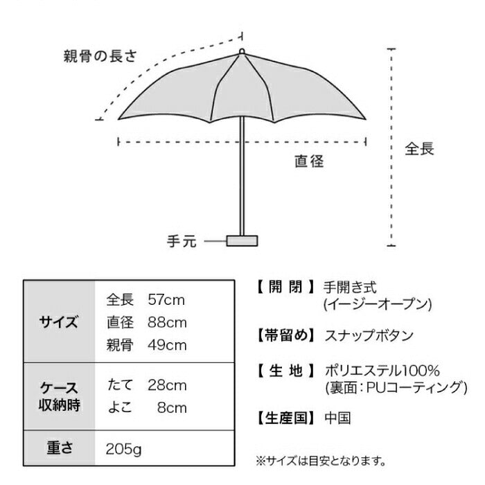 「WPC. サンリオ晴雨兼用折りたたみ傘｜完全遮光100%・UVカットUPF50+・軽量ミニ・水彩モチーフ・選べる特典付」