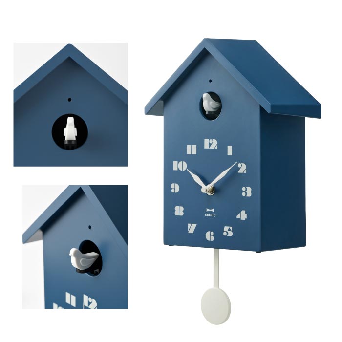 【楽天1位】BRUNO 鳩時計 バードハウスクロック｜置掛両用・北欧風・かわいい時計