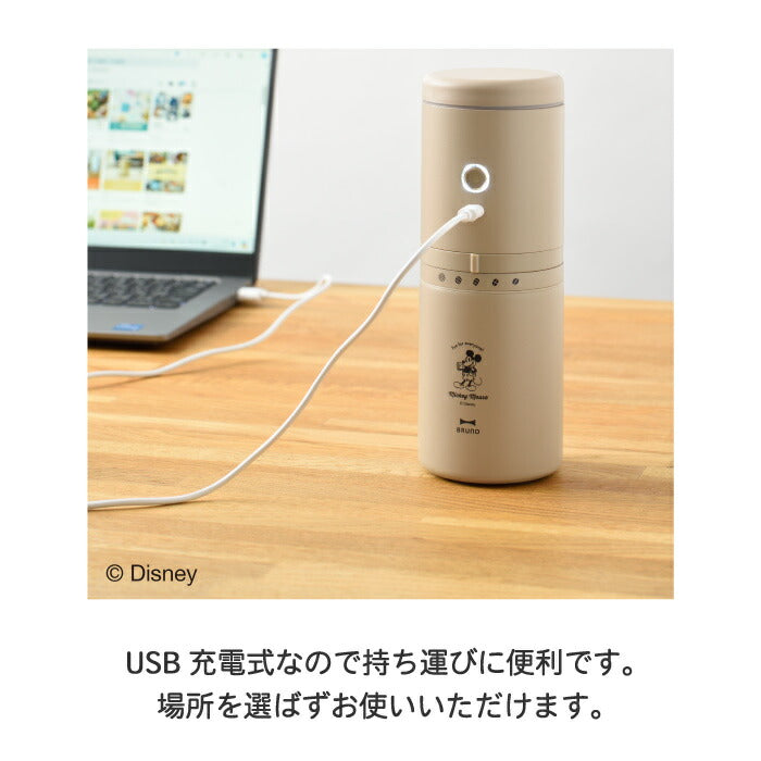 ディズニー ミッキー BRUNO 電動ミル付きコーヒーメーカー USB充電式 保温マグ付