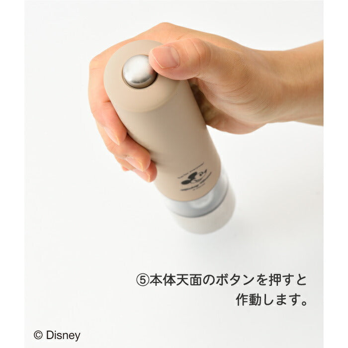 ディズニー ミッキー 電動ソルト＆ペッパーミル BRUNO LED付 粗さ調整可