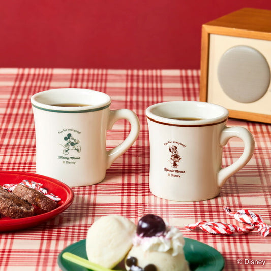 ディズニー ミッキー＆ミニー ダイナーマグ 250ml 日本製 BRUNO ペア 陶器製