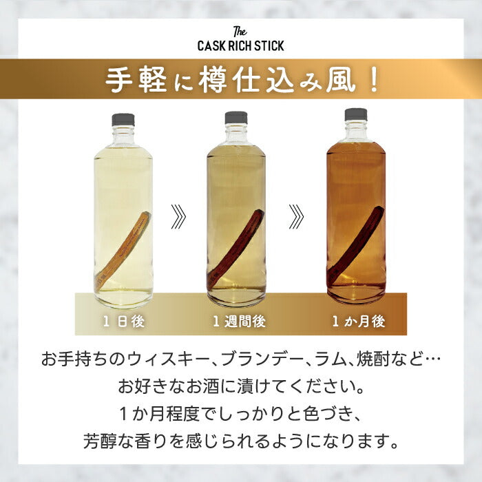 熟成スティック ウイスキー ギフト 200ml 瓶付き お試しセット 樽芳醇棒 利き酒キット ミズナラ 桜 焼酎 ラム 蒸留酒 清酒 漬けるだけ 約1か月 使い切り 自宅 飲み比べ 2026 父の日 誕生日 プレゼント 退職祝い おもしろ 景品 CASK RICH STICK 新生活