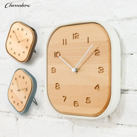 CHAMBRE TOUKI CLOCK 美濃焼×天然木の静音掛け時計 置掛両用でおしゃれ◎