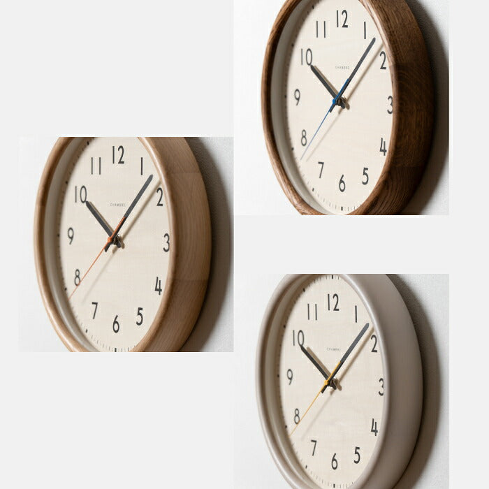 掛け時計 壁掛け時計 CHAMBRE シャンブル LIGNO CLOCK 木製 日本製 無垢材 天然木 静音 音がしない 連続秒針 スイープ おしゃれ 北欧 ナチュラル 和モダン 直径30cm ウォールクロック インテリア リビング 寝室 玄関 新築祝い 結婚祝い 引越し祝い 記念品 プレゼント ギフト