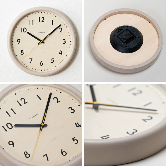 掛け時計 壁掛け時計 CHAMBRE シャンブル LIGNO CLOCK 木製 日本製 無垢材 天然木 静音 音がしない 連続秒針 スイープ おしゃれ 北欧 ナチュラル 和モダン 直径30cm ウォールクロック インテリア リビング 寝室 玄関 新築祝い 結婚祝い 引越し祝い 記念品 プレゼント ギフト