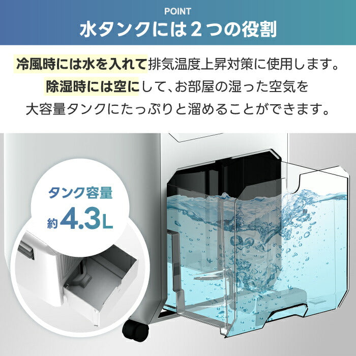 ハイブリッド式スポットエアクーラー｜除湿・冷風・送風対応！小型＆静音で夏の熱中症対策に最適