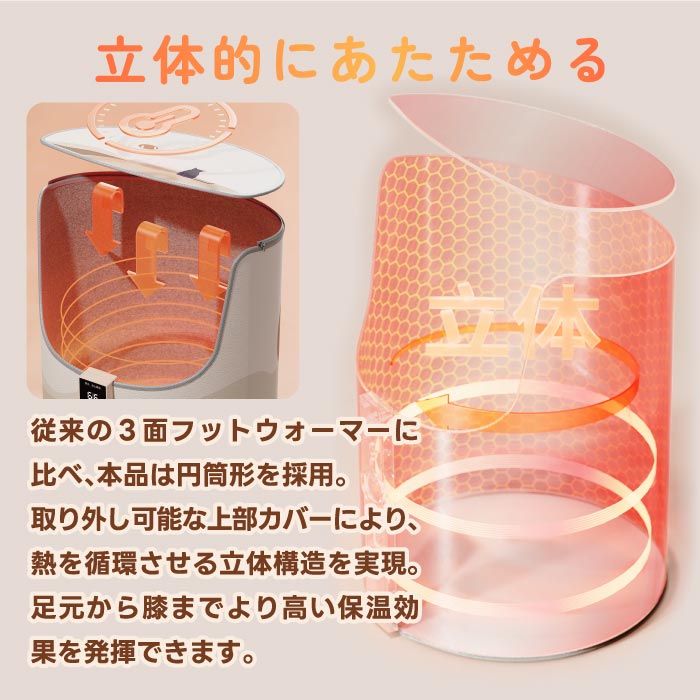 SOTHING 筒形フットウォーマー 足温器 底ヒーター付 速暖 静音 省エネ 温度6段階