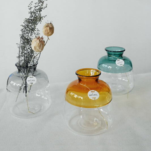 おしゃれなバイカラー koti vase ガラス花瓶 一輪挿し 北欧風 フラワーベース ギフトにも◎