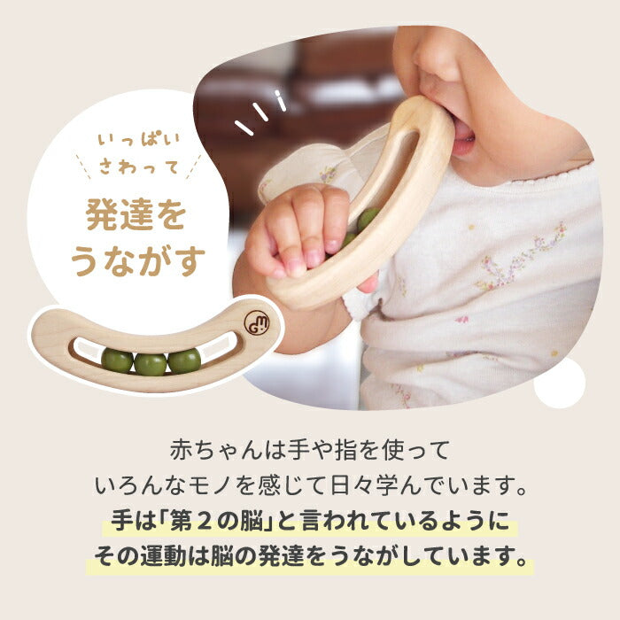 FAVA お豆のラトル カラー 日本製 木製 知育玩具 0歳 1歳 赤ちゃん ギフト 出産祝い
