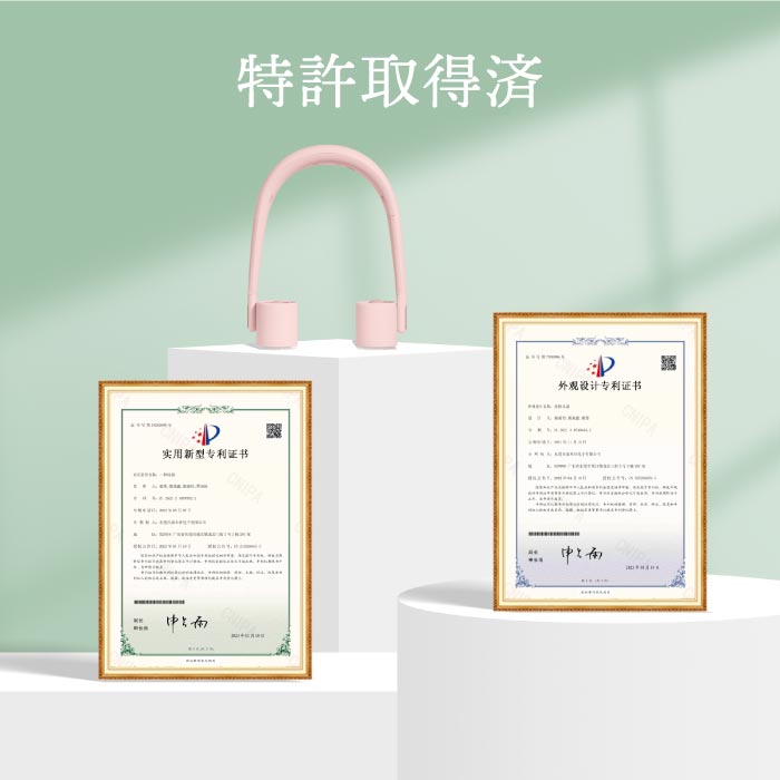 SIXPLUS 折り畳み式首掛けファン アロマ対応 軽量静音 USB充電 小型扇風機 暑さ・熱中症対策に最適