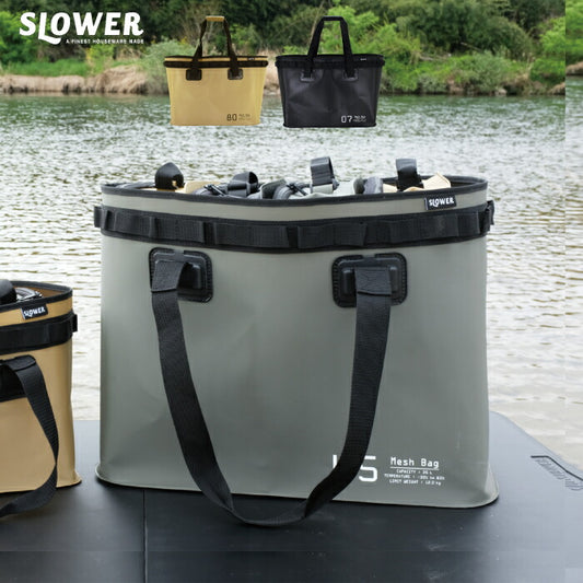 防水バッグ 大容量 35L slower ハングストック メッシュ 軽量 トート 肩掛け アウトドア用