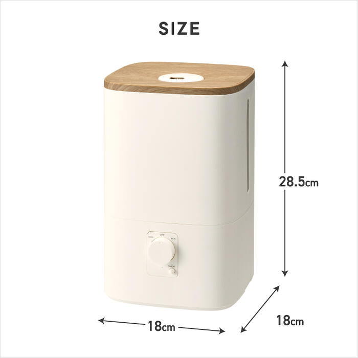 ハイブリッド加湿器 加湿器 超音波式 加熱式 ウッドモイスト 4L 大容量 上部給水 最大11畳 アロマ対応 抗菌 静音 無段階調節 ヒーター切替 ウッド調 木目調 乾燥対策 寝室 卓上 省エネ 卓上 寝室 リビング 子供部屋 オフィス おしゃれ 北欧 冬 ギフト THREEUP スリーアップ
