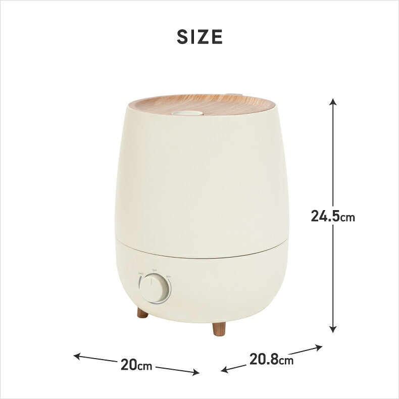 加湿器 上部給水 アロマ加湿器 超音波式 2.5L 大容量 フォグモイスト ウッド調 木目調 アロマ対応 抗菌 静音 無段階調節 ミスト 卓上 寝室 リビング オフィス 乾燥対策 保湿 風邪予防 お手入れ簡単 おしゃれ 北欧 ナチュラル 冬 ギフト 新生活 THREEUP スリーアップ 冬物家電
