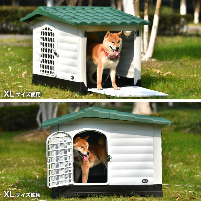 【楽天ランキング入賞】屋外対応 犬小屋 L・XLサイズ ドア・窓付き ペットハウス