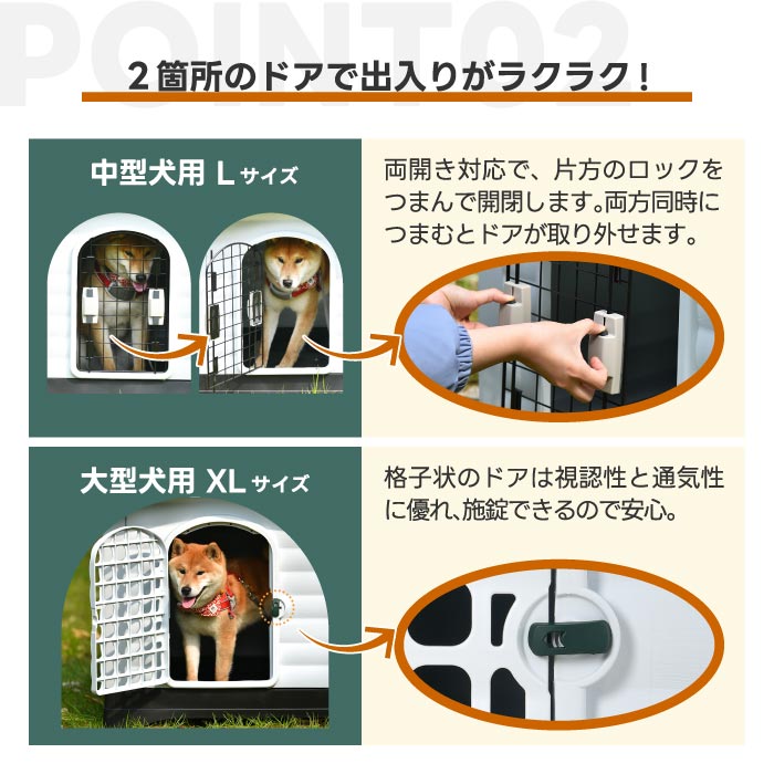 【楽天ランキング入賞】屋外対応 犬小屋 L・XLサイズ ドア・窓付き ペットハウス